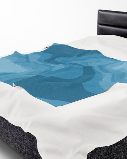 Sky Blue Wavey Velveteen Plush Blanket, 50" x 60"