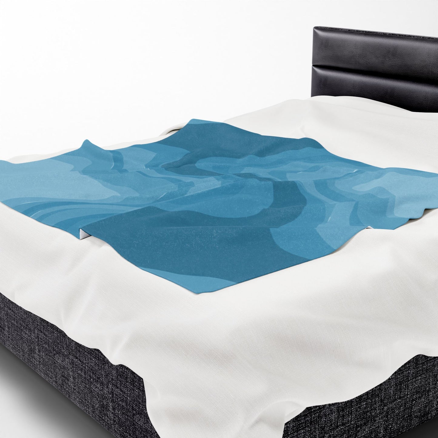 Sky Blue Wavey Velveteen Plush Blanket, 50" x 60"