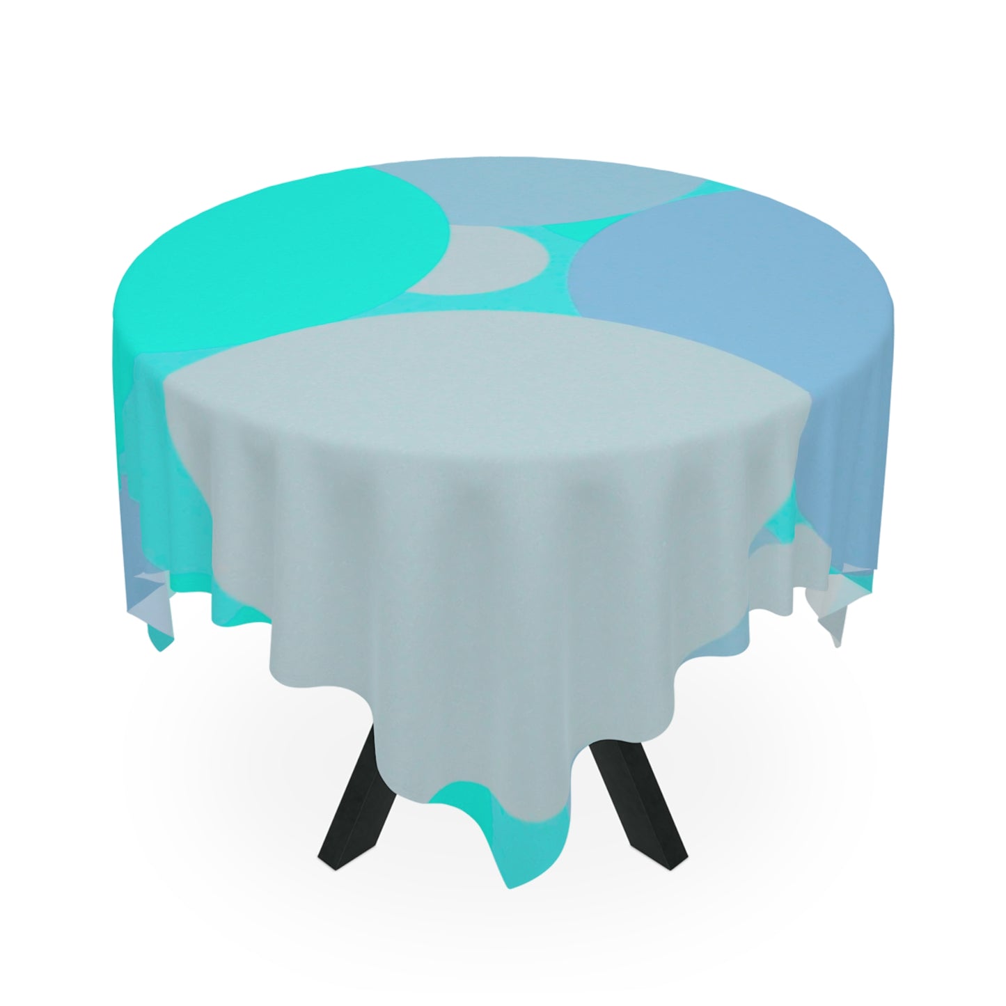Pastel Tan and Tif Patches Tablecloth, 55" x 55"