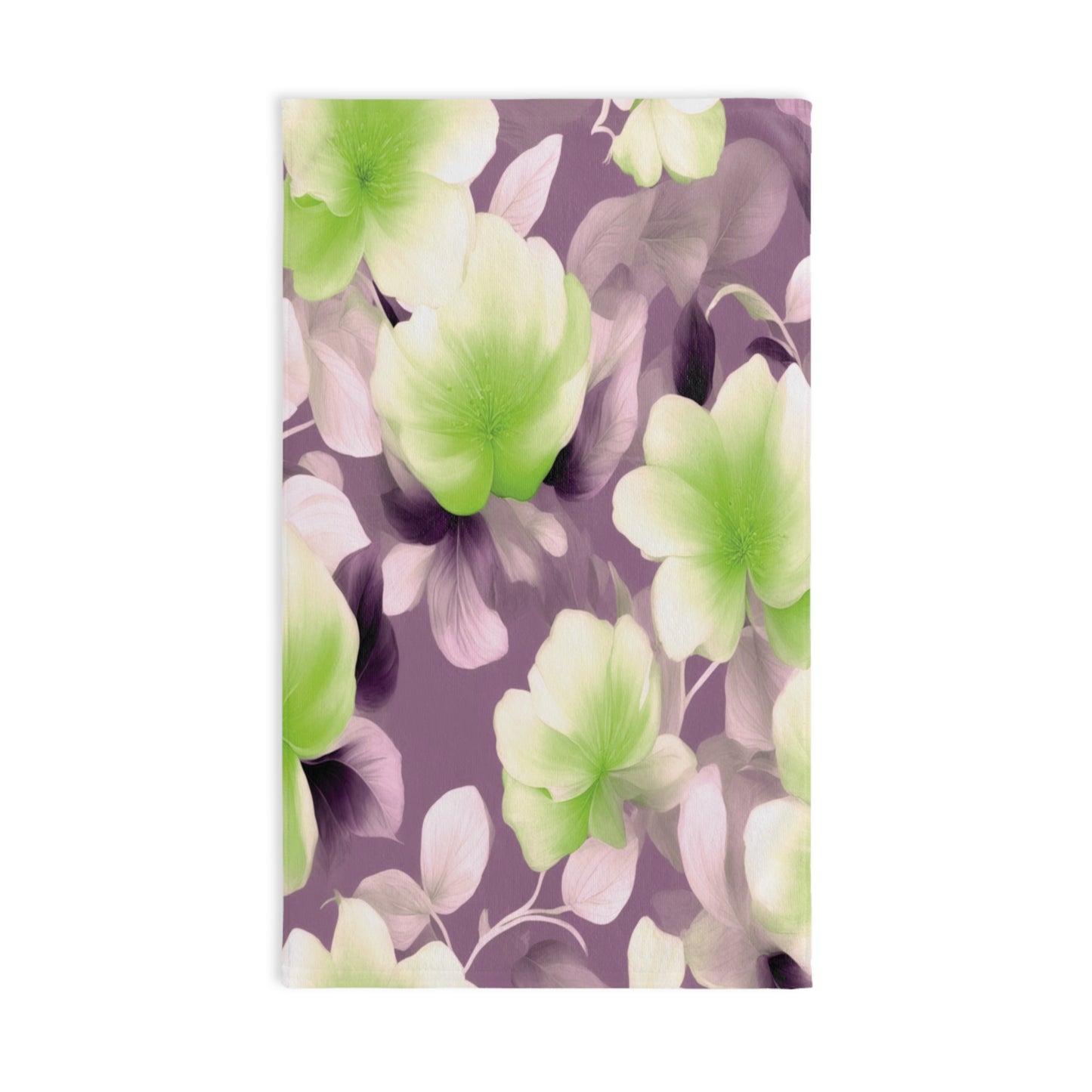 Lime Lavender Floral Bunch Hand Towel, 16" x 28"