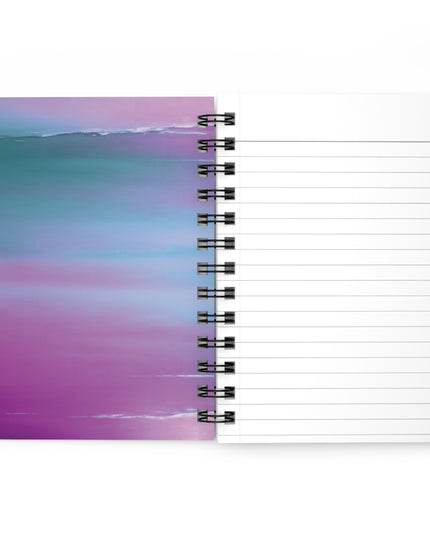 Dark Blue Green Sea Purple Fog Spiral Bound Journal, 5" x 7" 150 pages