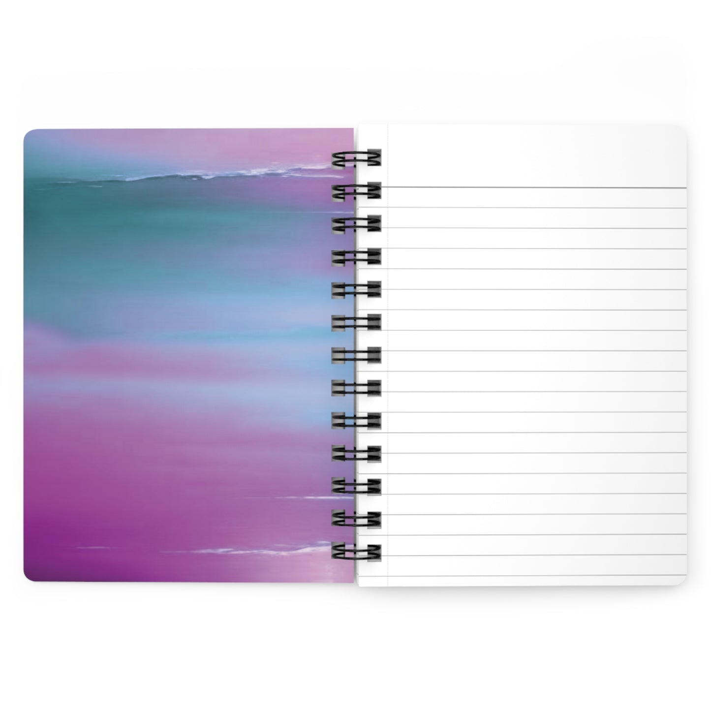 Dark Blue Green Sea Purple Fog Spiral Bound Journal, 5" x 7" 150 pages