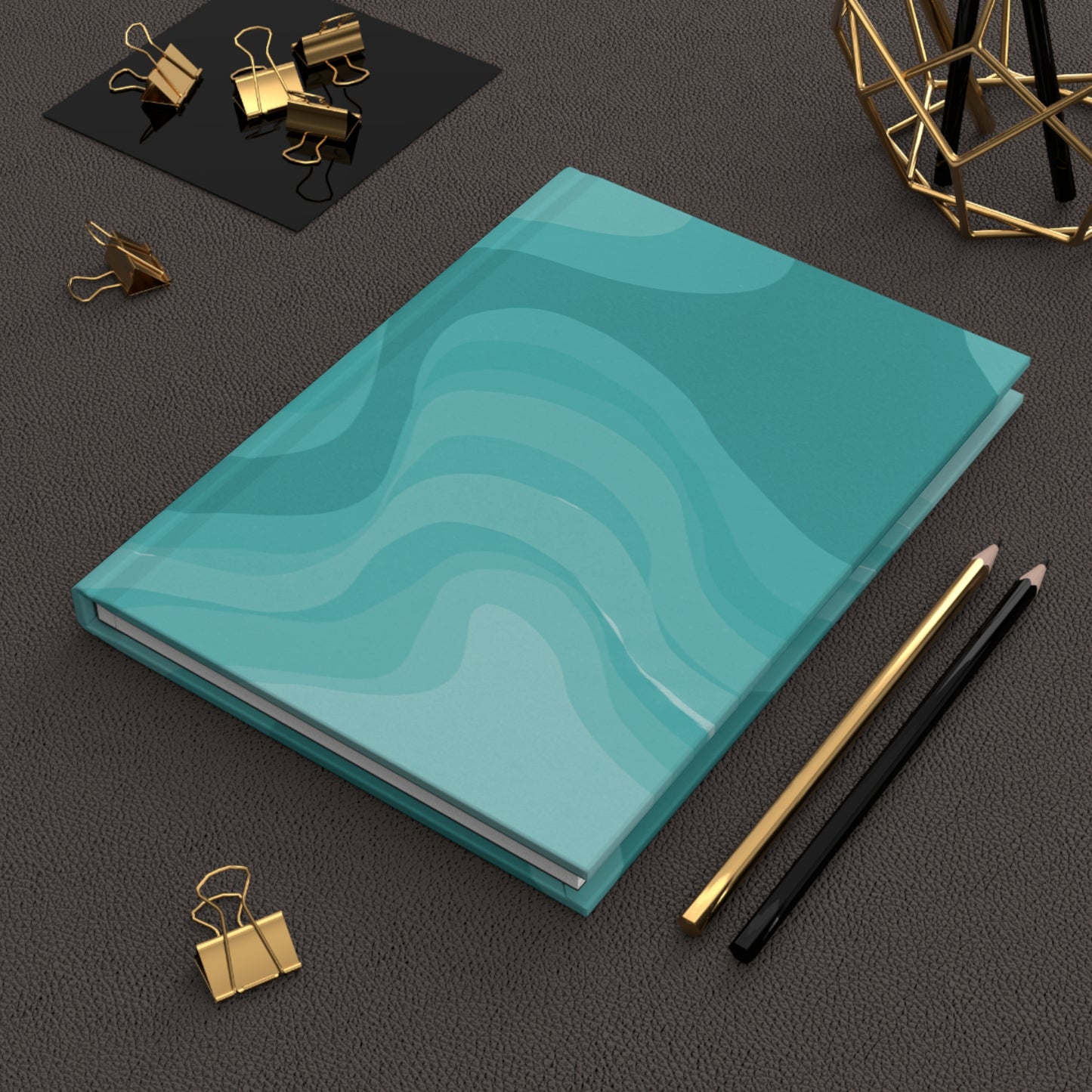 Tif Green Wavey 5.75" x 8" Hardcover Journal Matte with 150 lined pages