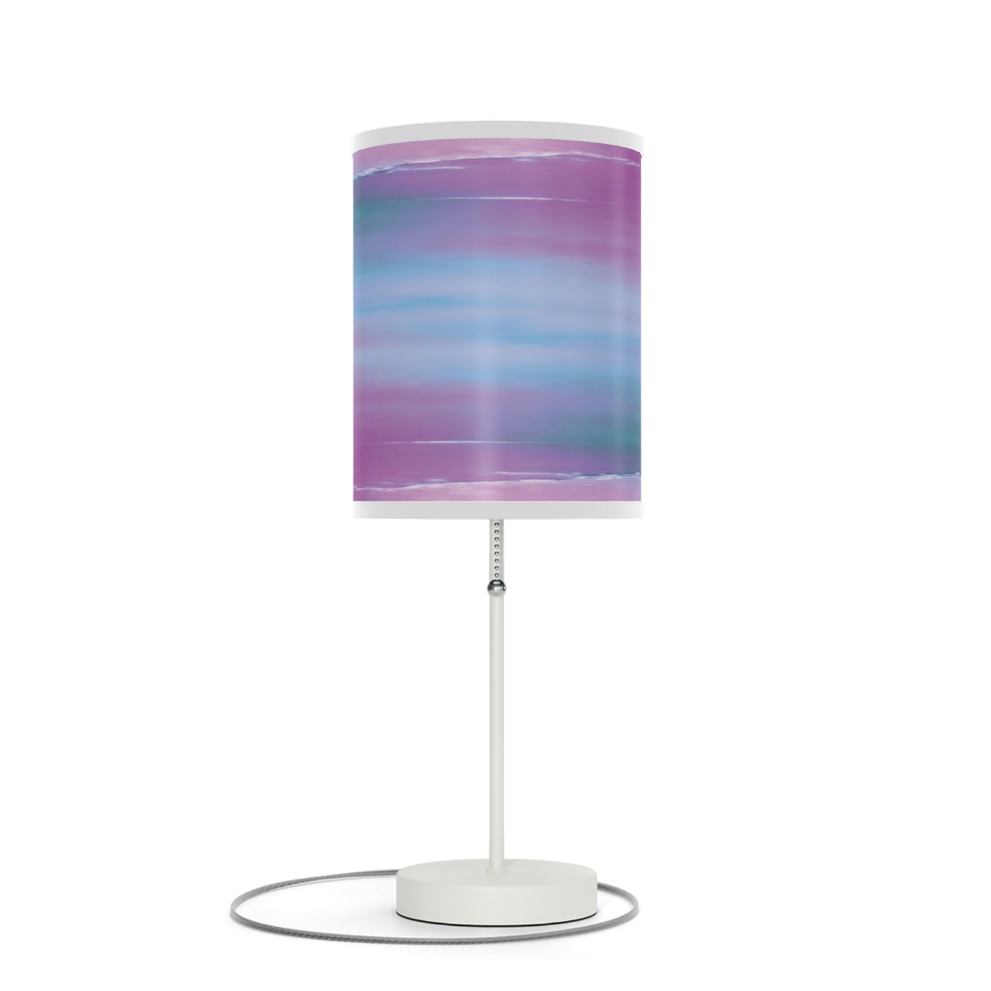 Dark Blue Green Sea Purple Fog Table Lamp on a White or Silver Stand, US|CA plug
