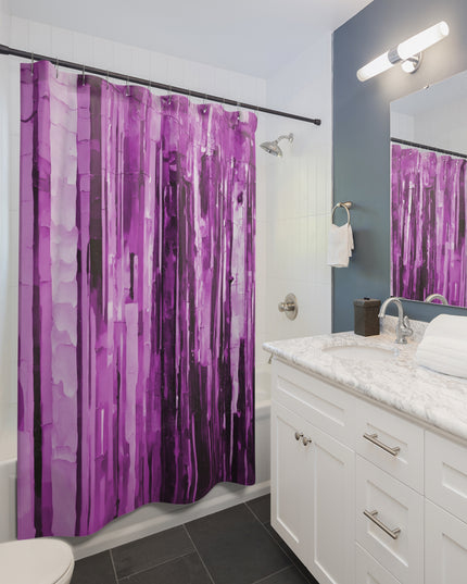 Striped Powder Lavender Shower Curtains, 71" x 74"