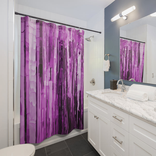 Striped Powder Lavender Shower Curtains, 71" x 74"