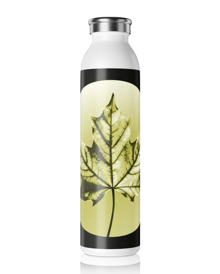 Lemongrass Maple Leaf Slim Water Bottle, 20 oz White