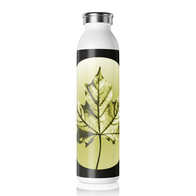 Lemongrass Maple Leaf Slim Water Bottle, 20 oz White