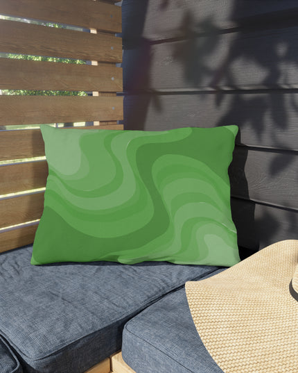 Greenie Meanie Wavey 20" x 14" Outdoor Pillow