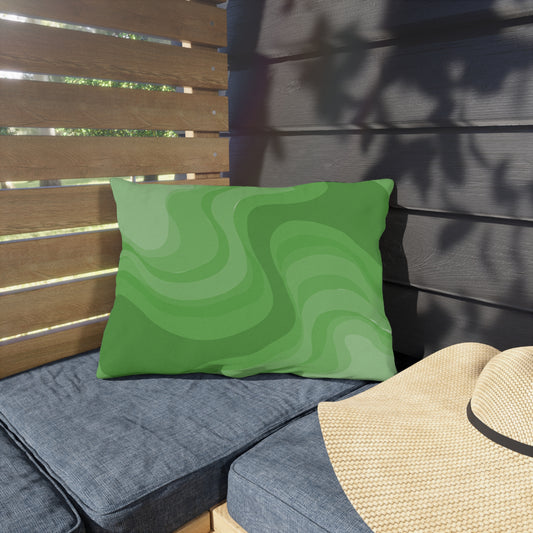 Greenie Meanie Wavey 20" x 14" Outdoor Pillow
