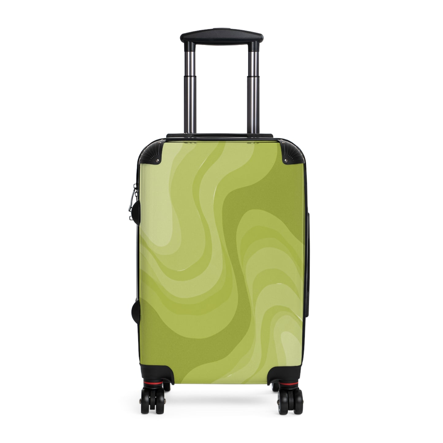Lemon Wavey Small Suitcase with built in lock, 4 double-wheels, telescopic handle, and ABS back hard-shell
