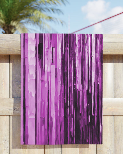 Striped Soft Lavender Pastel Beach Towel, 24" x 44"