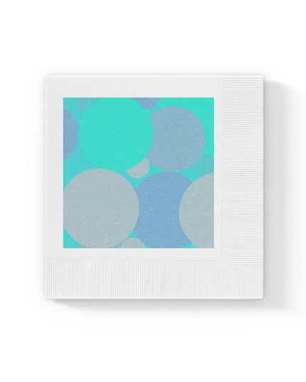 Pastel Tan and Tif Patches White Coined Napkins, 6.5" x 6.5"