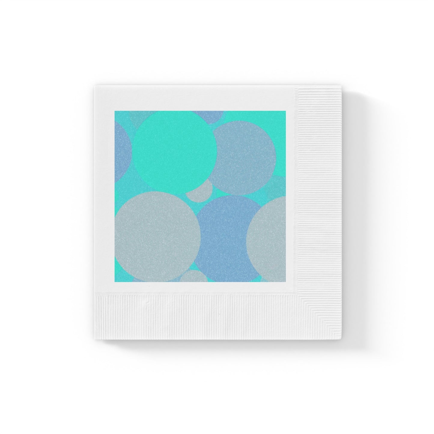 Pastel Tan and Tif Patches White Coined Napkins, 6.5" x 6.5"