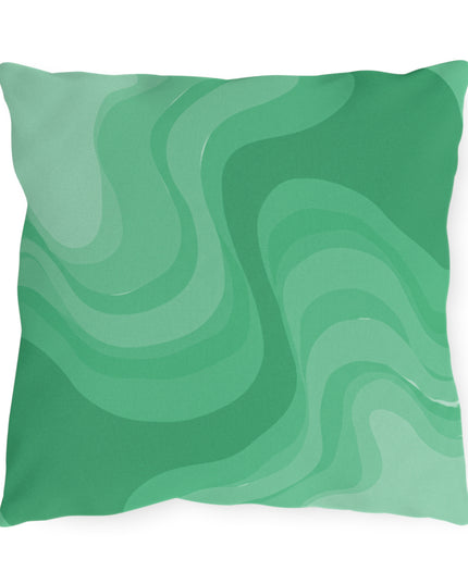 Mint Green Wavey 16" x 16" Outdoor Pillow