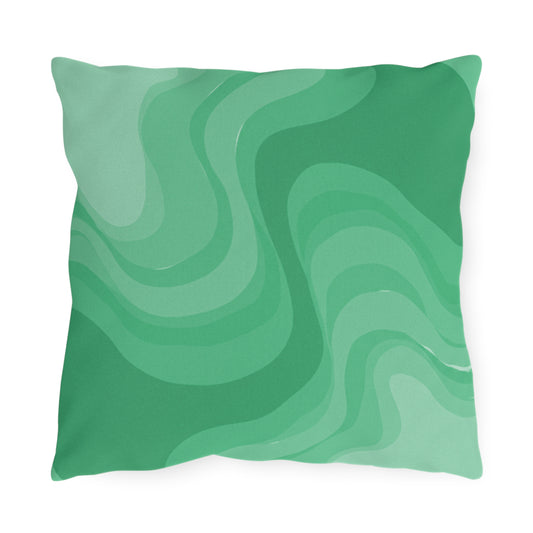 Mint Green Wavey 16" x 16" Outdoor Pillow