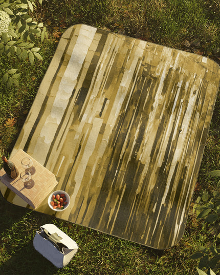 Striped Light Brown 61" × 51" Picnic Blanket