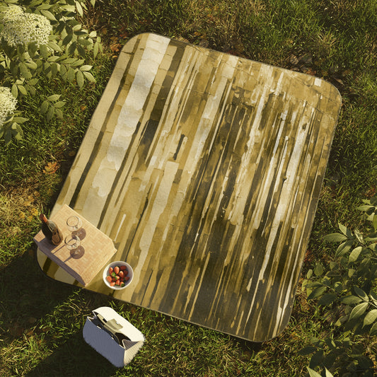 Striped Light Brown 61" × 51" Picnic Blanket