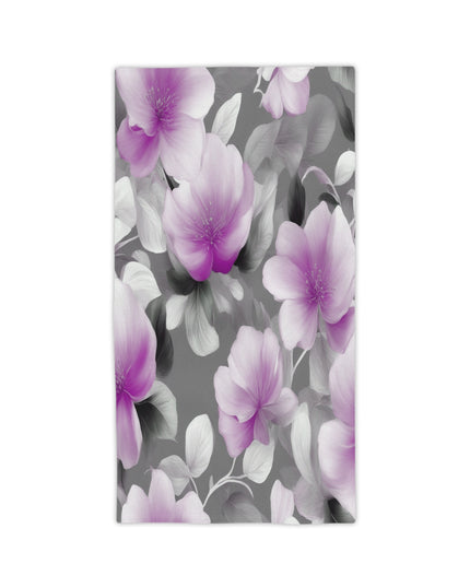 Purple Blossom Floral Bunch Beach Towel, 24" x 44"