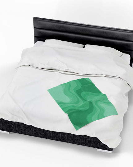 Mint Green Wavey Velveteen Plush Blanket, 30" x 40"