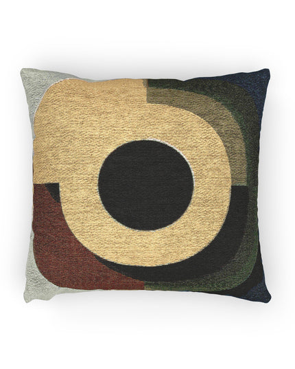 Yellow Eyepiece Woven Pillow, 17" x 18"