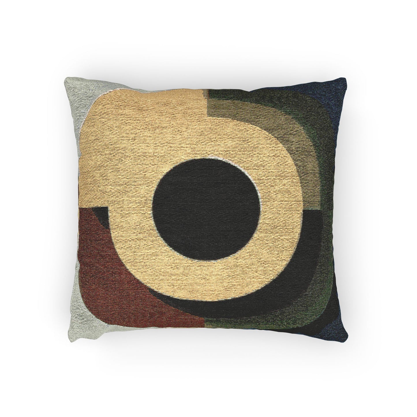 Yellow Eyepiece Woven Pillow, 17" x 18"