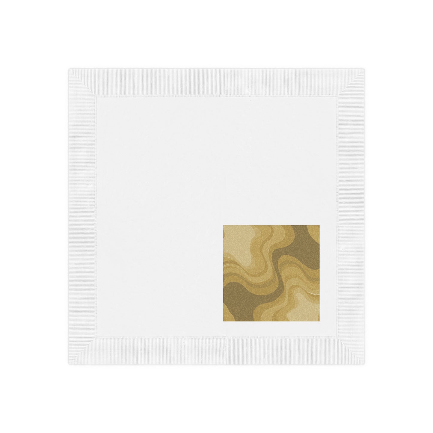Brown Wavey White Coined Napkins, 4.8" x 4.8"