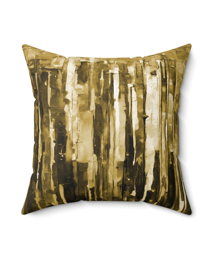 Striped Light Brown 18" x 18" Faux Suede Square Pillow