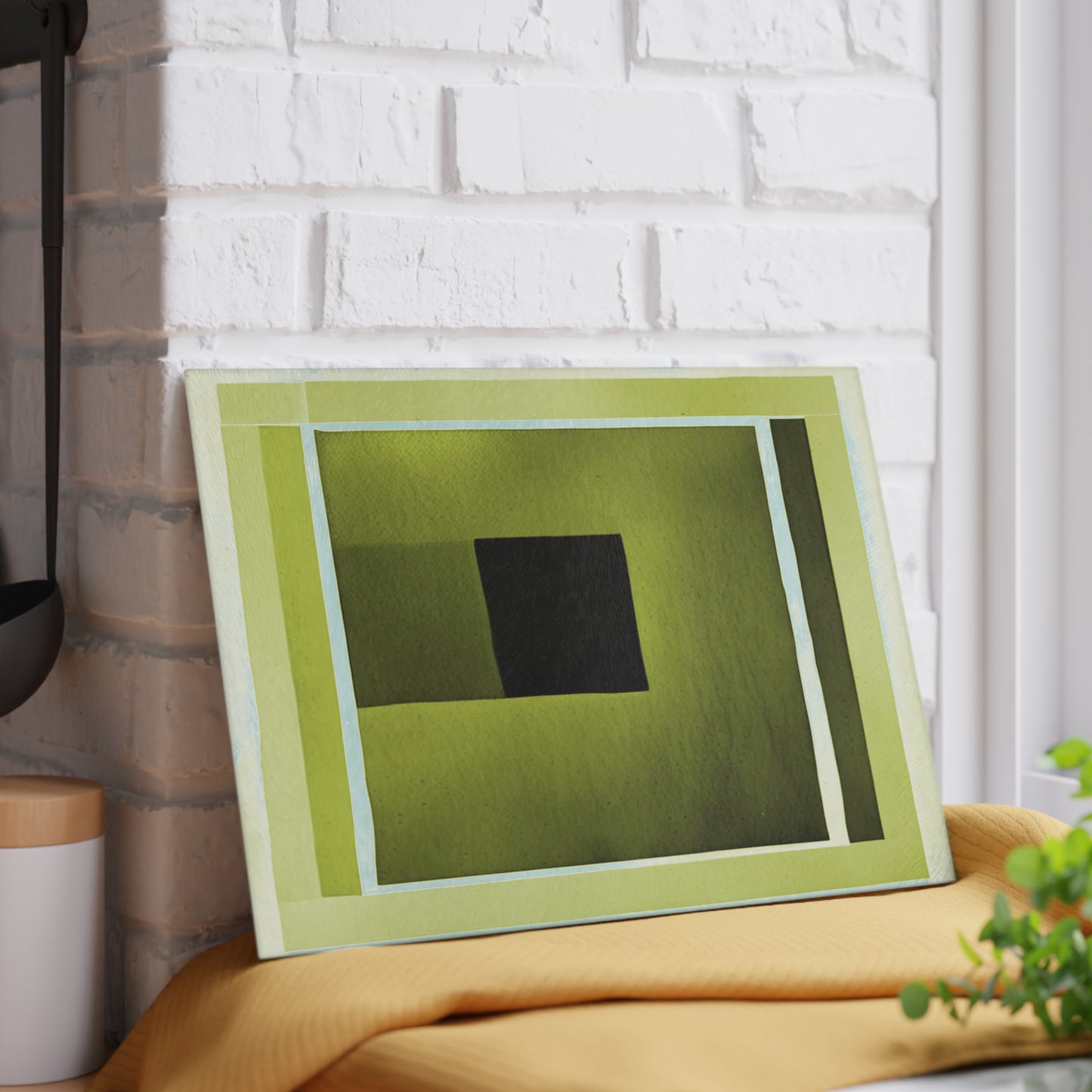 Lemongrass Shadow 8" x 11" Glass Cutting Board