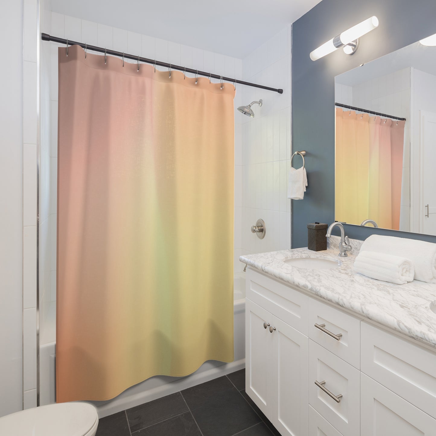 Hot Peach Fade Shower Curtains, 71" x 74"