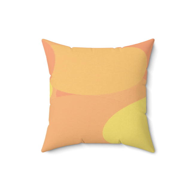 Pastel Bright Oranges Patches 16" x 16" Faux Suede Square Pillow