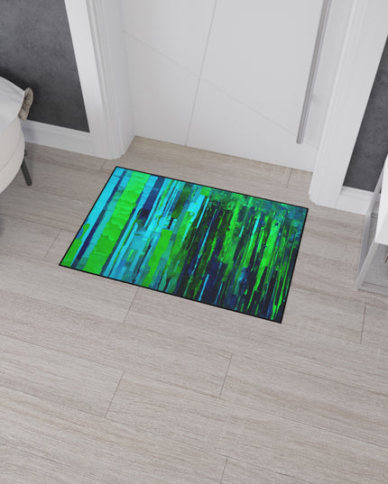 Striped Blue Green 24" x 36" Heavy Duty Floor Mat