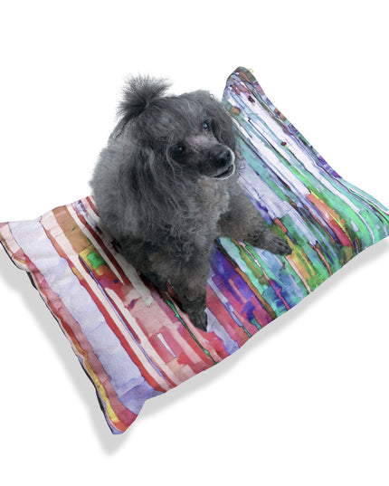 Striped Pastels 28" × 18" Pet Bed