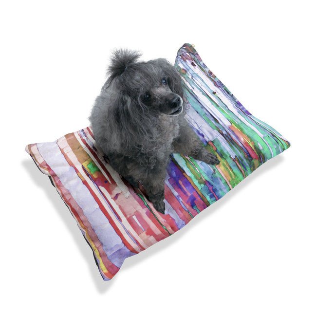 Striped Pastels 28" × 18" Pet Bed
