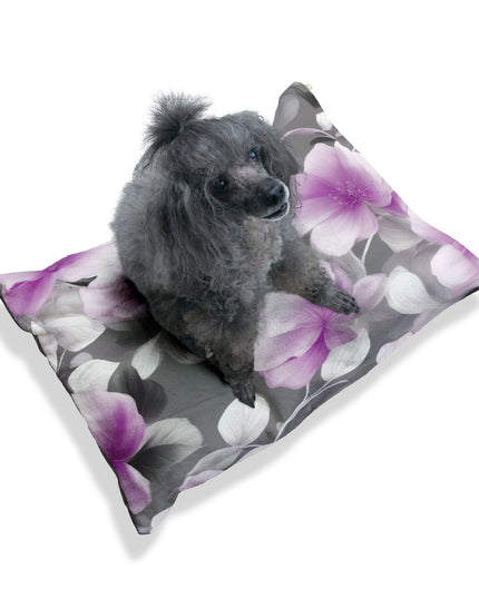 Purple Blossom Floral Bunch Pet Bed, 28" × 18"