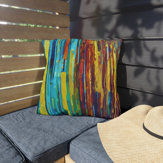Striped Alpha 18" x 18" Outdoor Pillow