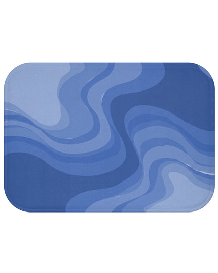 Deep Blue Wavey 24" x 17" Bath Mat