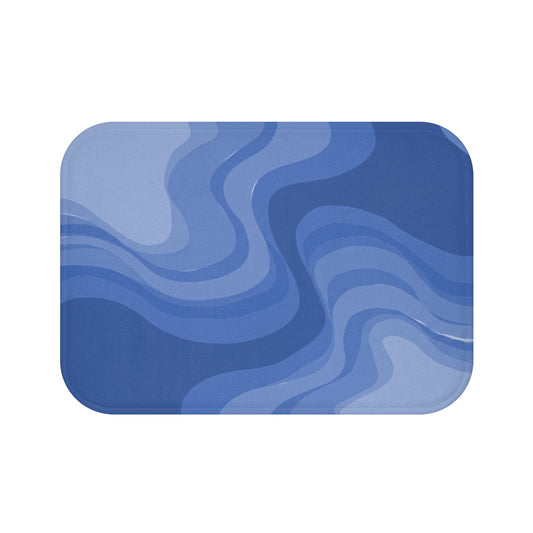 Deep Blue Wavey 24" x 17" Bath Mat