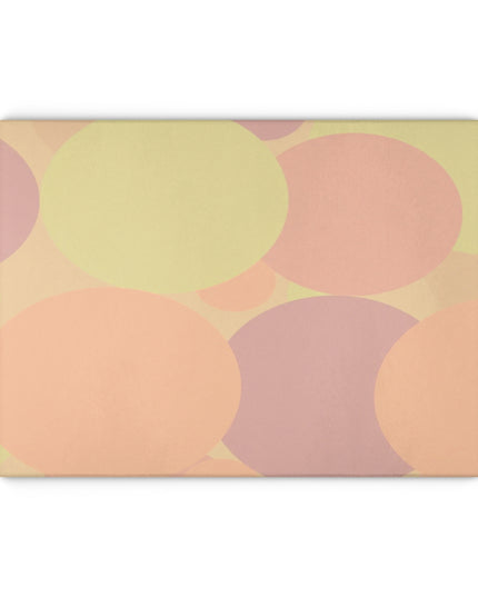 Pastel Hot Peach Patches 11" x 15" Glass Cutting Board