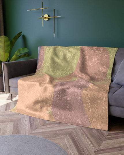 Pastel Hot Peach Patches 50" x 60" Crushed Velvet Blanket