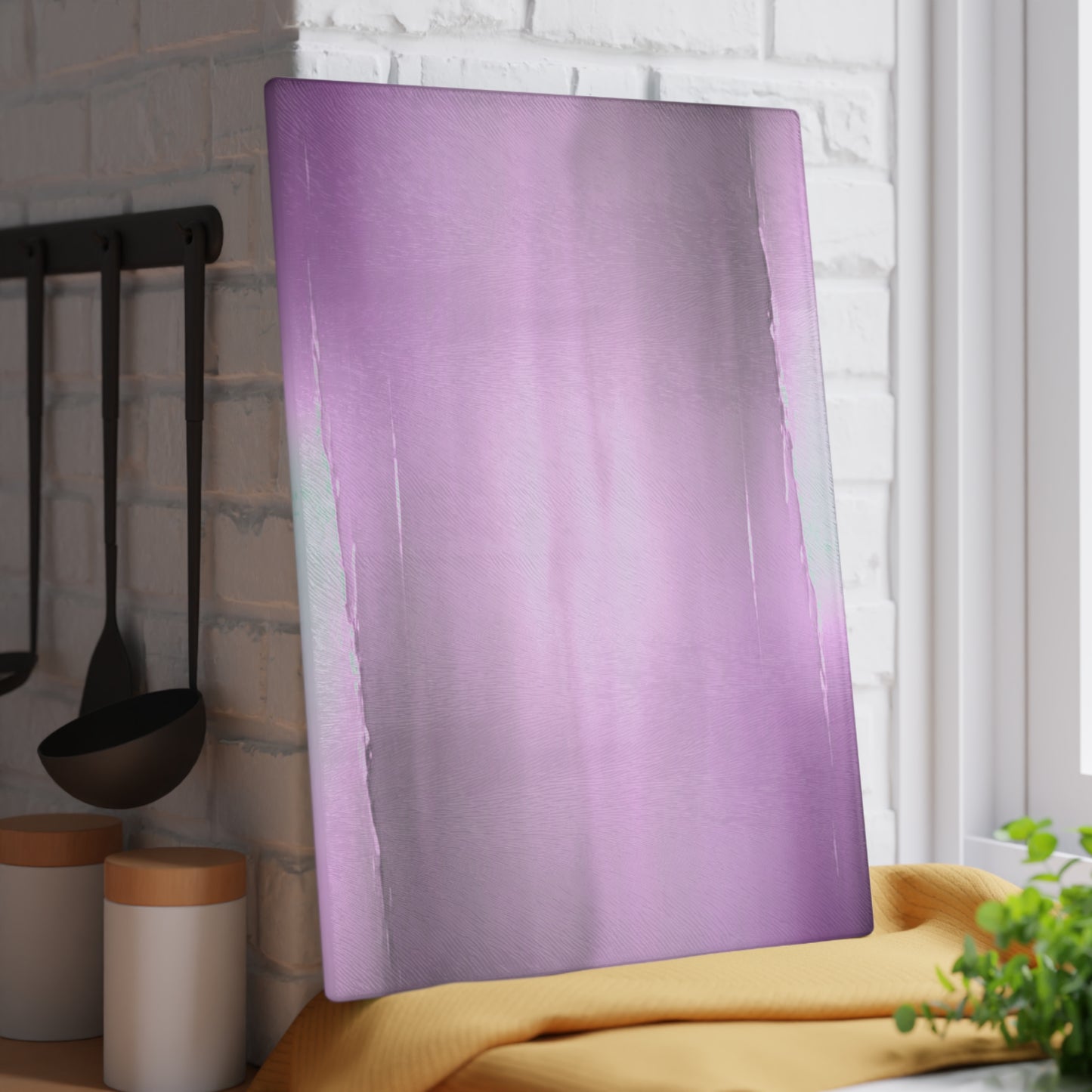 Dark Pink Sea Amethyst Fog Glass Cutting Board, 11" x 15"