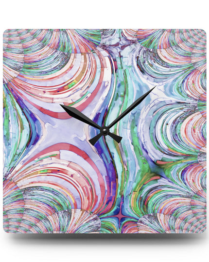Uzi Spiral Pastels Acrylic Wall Clock, Round or Square, 10.75" x 10.75"