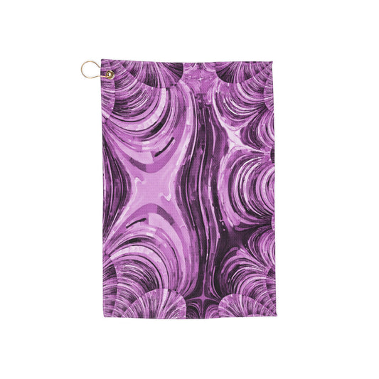 Uzi Spiral Powder Lavender Golf Towel, 16" x 24"