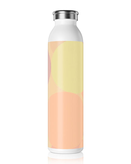 Pastel Hot Peach Patches Slim Water Bottle, 20 oz White