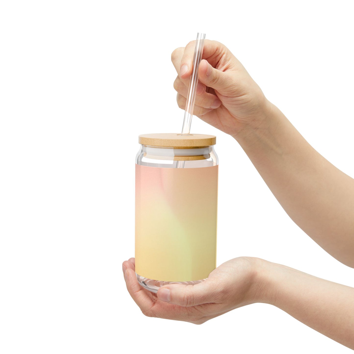Hot Peach Fade Sipper Glass, 16oz