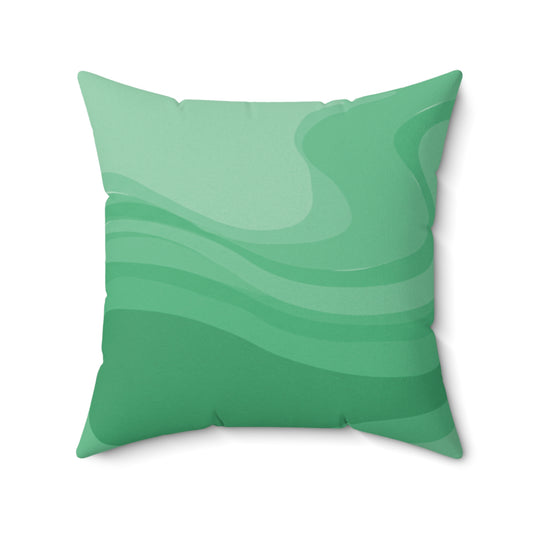 Mint Green Wavey 20" x 20" Faux Suede Square Pillow