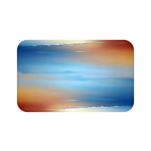 Blue Sea Red Orange Fog 34" x 21" Bath Mat