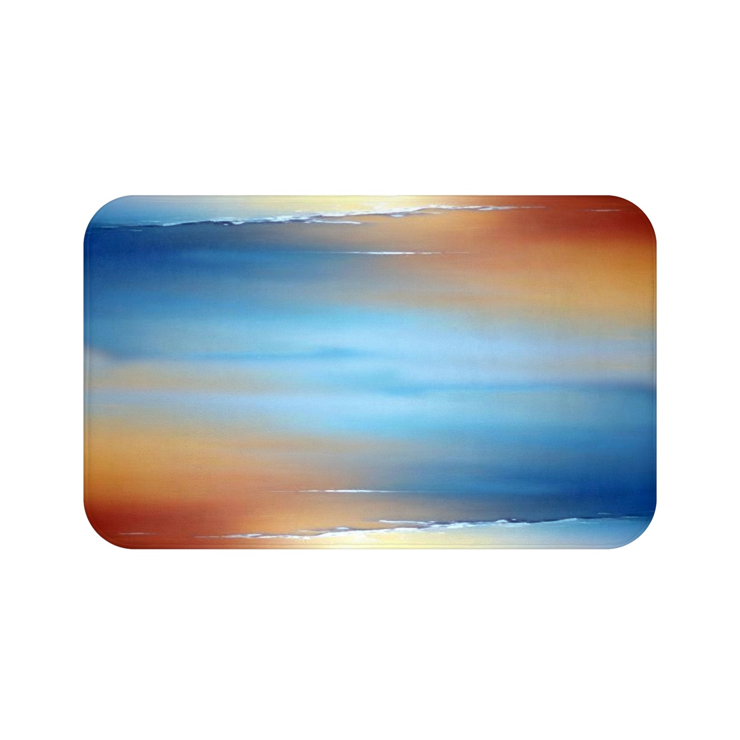 Blue Sea Red Orange Fog 34" x 21" Bath Mat