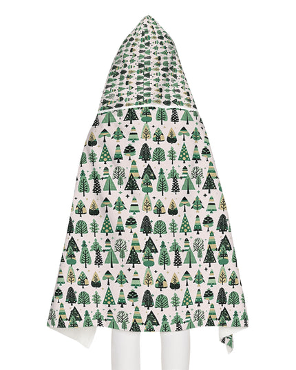 Mini Vintage Green Trees Youth Hooded Towel, 24" x 48"