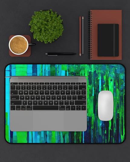 Striped Blue Green 12" x 18" Desk Mat